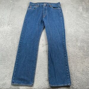 Levis 501 Jeans Mens 35x32 Fits 32x32 Original Fit Button Fly Straight Leg Denim
